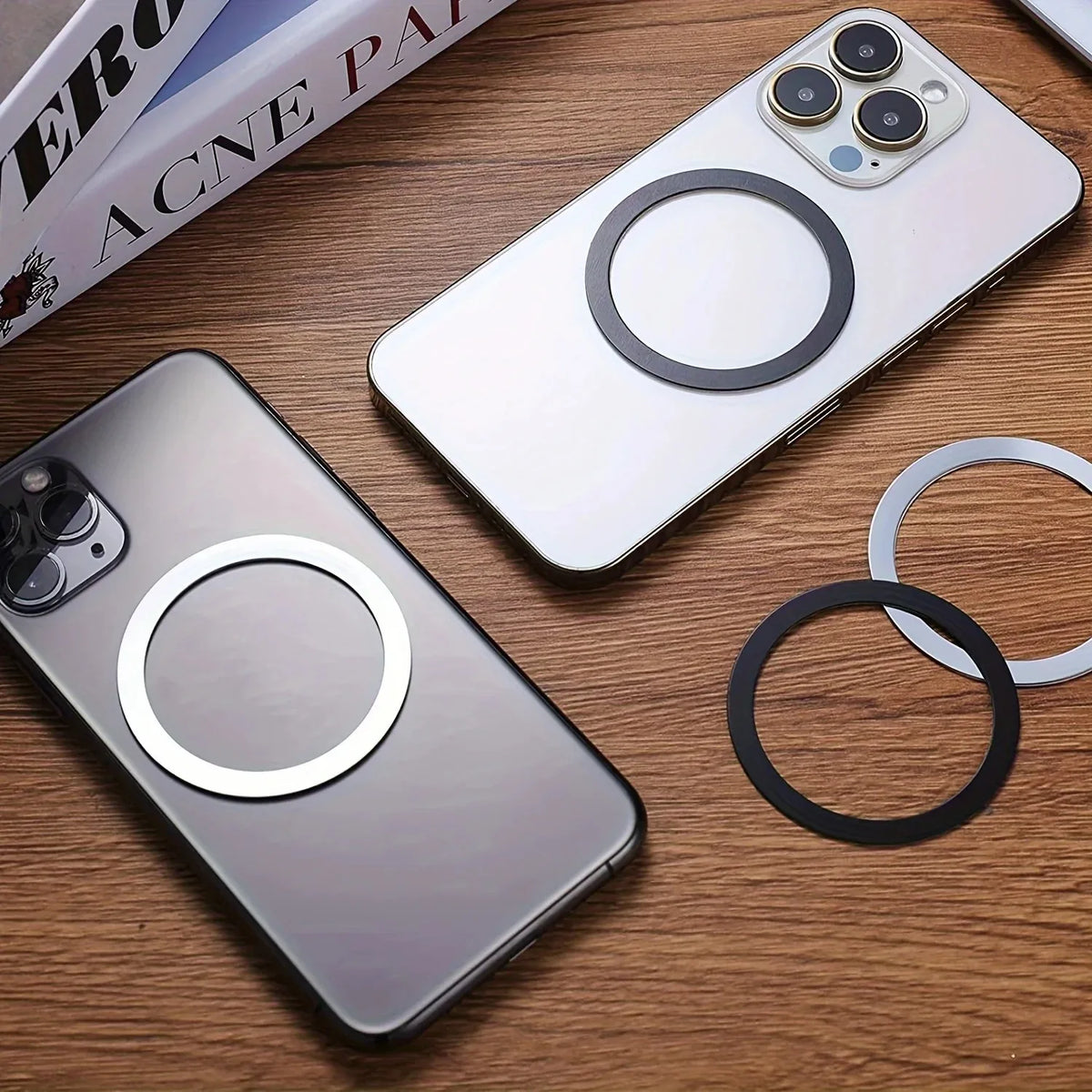 2024 Stainless Steel Universal Magnetic Metal Plate Ring For Magsafe Wireless Charger Iron Sheet Sticker Magnet Car Phon