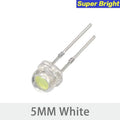 100pcs LED Diode F5 Super Bright Straw Hat LED 5mm Light Emitting Diodes Blue Green Red Yellow White, for DIY Electronic