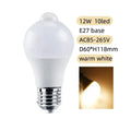 PIR Motion Sensor LED Light Bulb 12W E27 Smart Bulb Motion Activated ON/OFF Home Lights Lamp for Home Stair