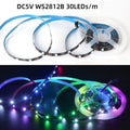 WS2812B 5050 RGBIC Smart LED Strip WS2812 Individually Addressable IC 30/60/144Pixels/Leds/m Light DC5V Black IP30/67 Wa