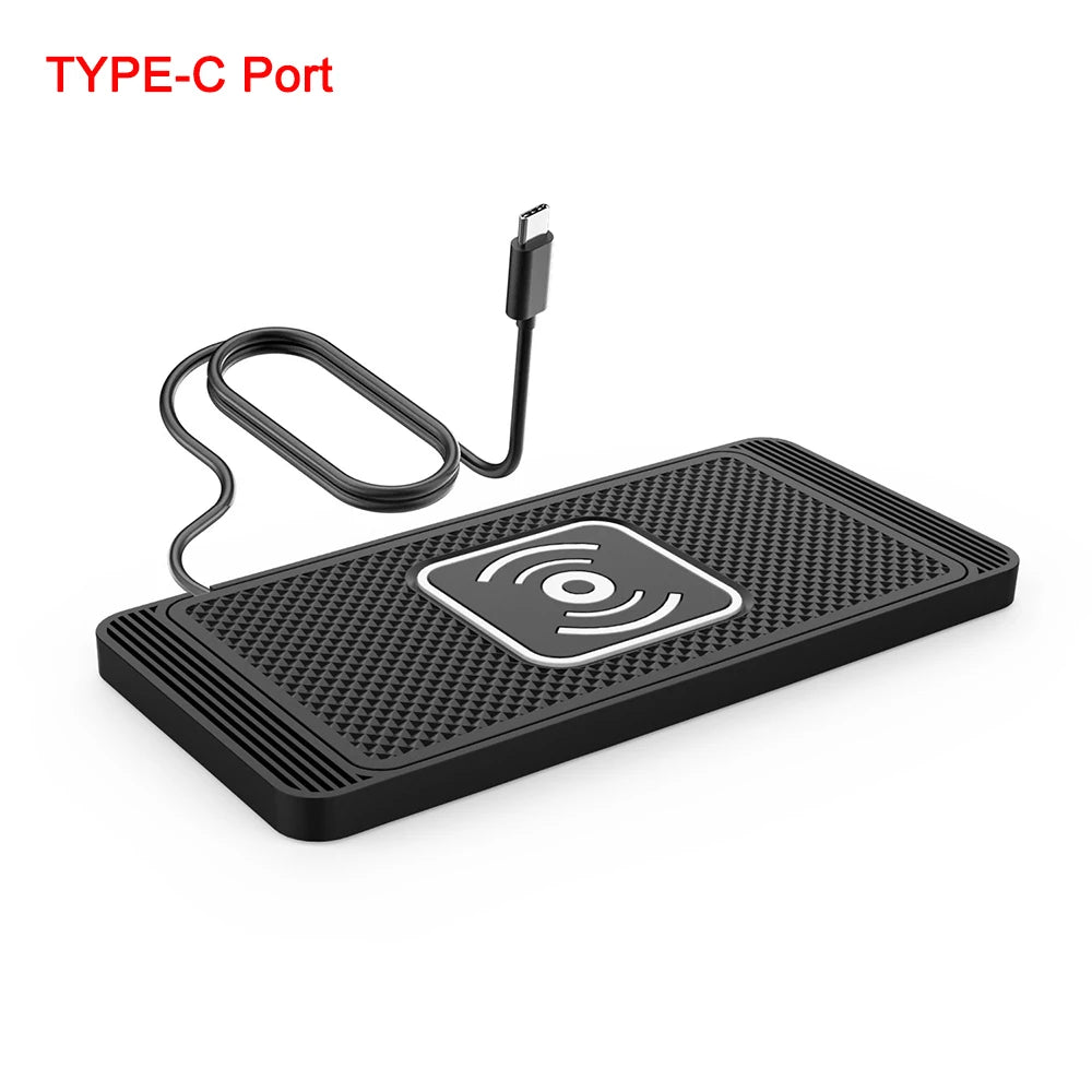 Car Wireless Charger for Iphone 16 15 15 Pro Max 14 13 12 X Samsung S24 S23 Wireless Car Charger Silicone Pad Stand Fast