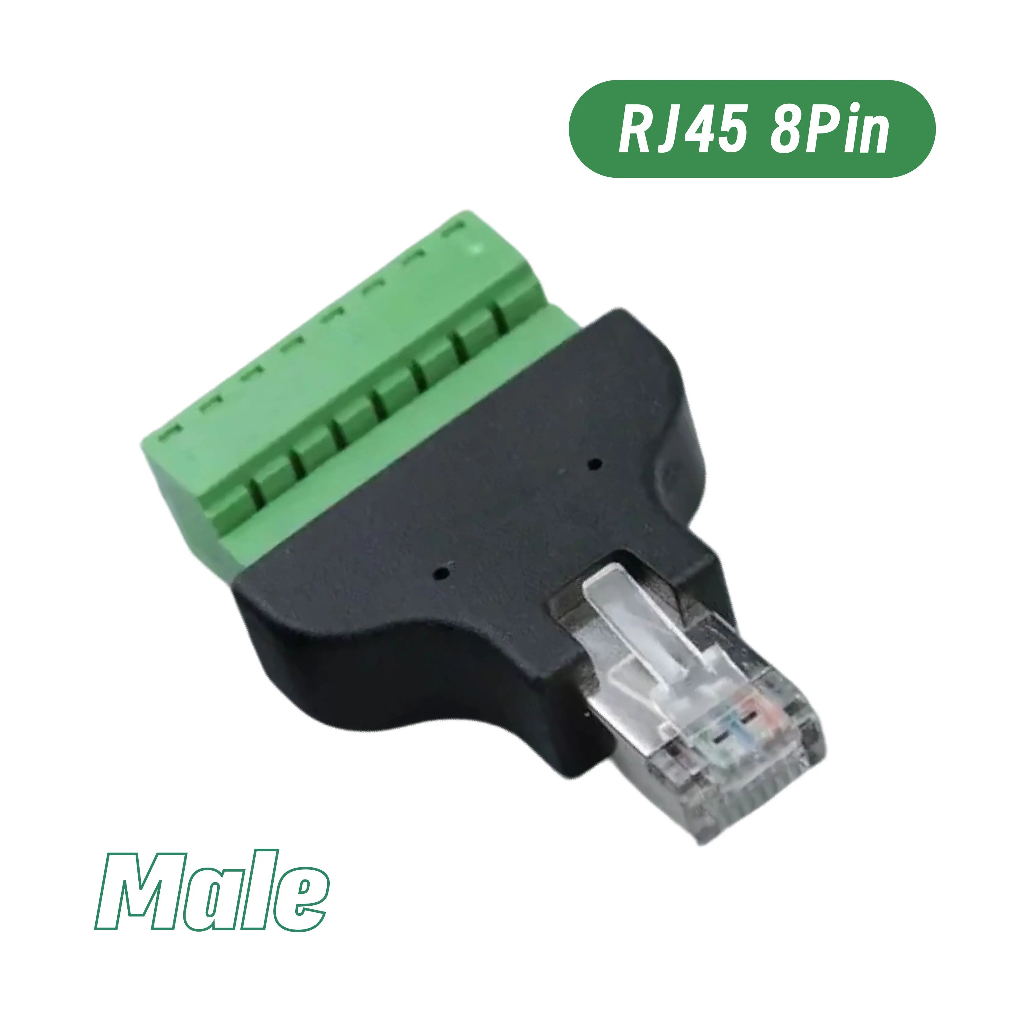 Ethernet Male Female 8 Pin Screw Terminal Network Cable Adapter RJ45 To Screw Terminal Block Connector Accessories