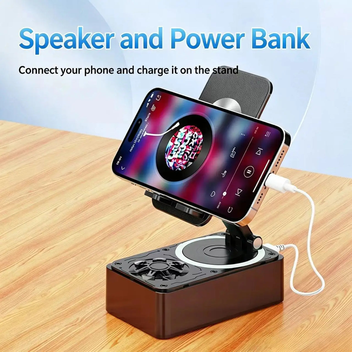 Mobile Phone Holder with Bluetooth Speaker Power Bank Three in one Multifunctional Desktop Stand Live Streaming Multifun