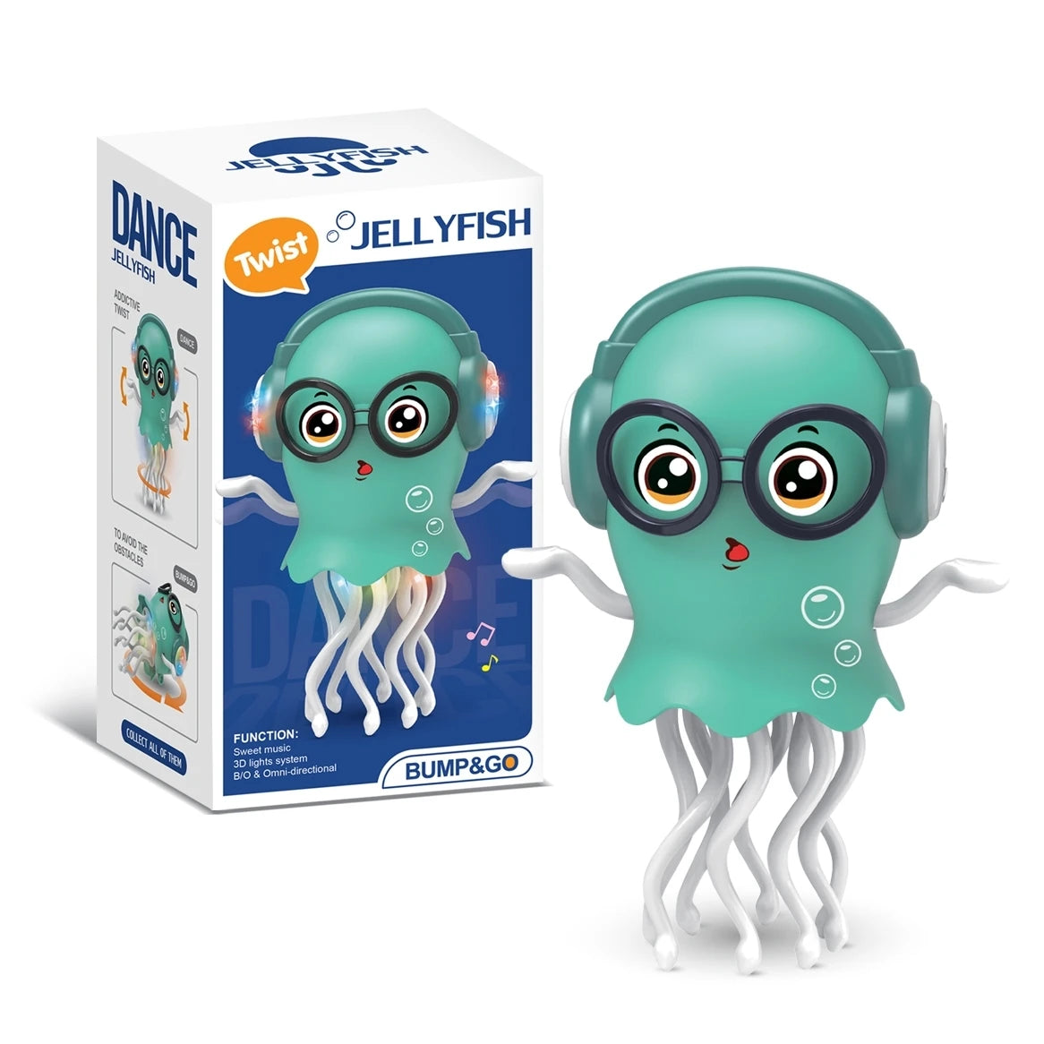 An Electrically-Powered Crawling Dancing Jellyfish Toy, An Octopus With Automatic Obstacle Sensor, Intelligent LED Light