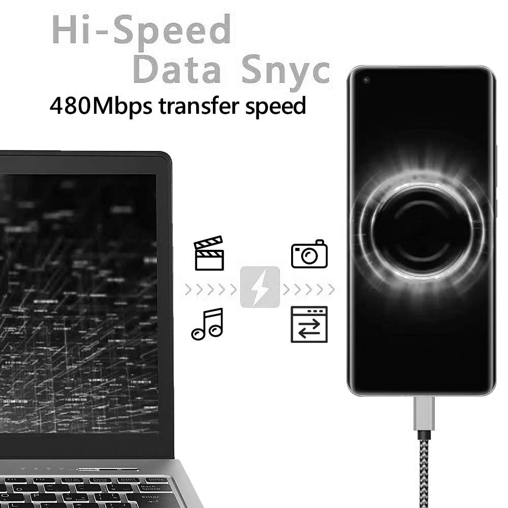 USB Type C Cable Date Sync 2.4A Fast 1M 2M 3M Charging Nylon Braided Wire Charger Cable For Samsung Huawei Android Mobil