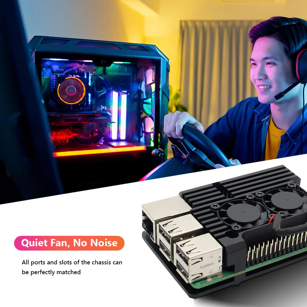 2021 Extreme Cooling Fan Heatsink Kit Aluminum Case Metal Shell Enclosure for Raspberry Pi 3 Model B B+ Accessories