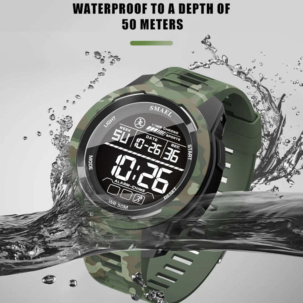 New SMAEL 8105 Watches Camo Strap Military Sport Watch for Men Clock Fashion Digital Wristwatch Waterproof Shockproof Wa