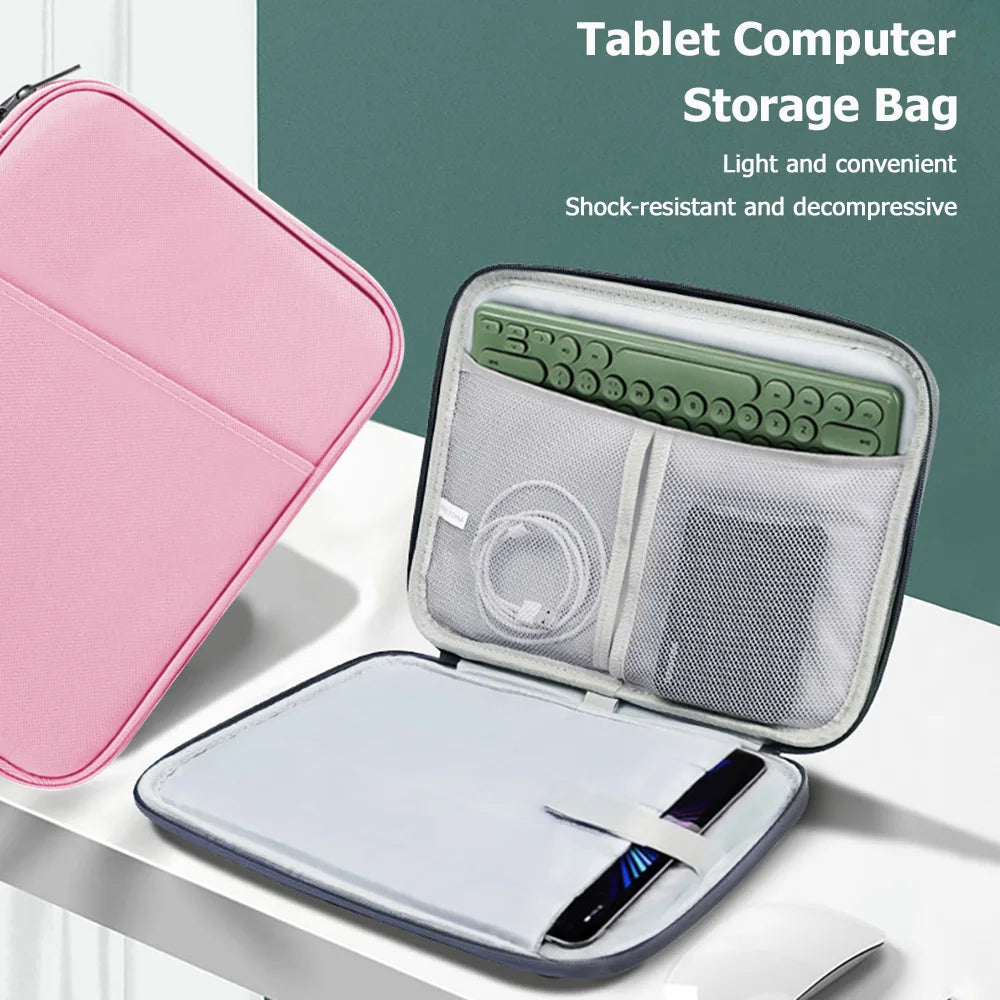 Shockproof Tablet Carrying Case 11/13 Inch Portable Handbag Sleeve with Multi-Pocket Organizer Protective Storage Bag fo