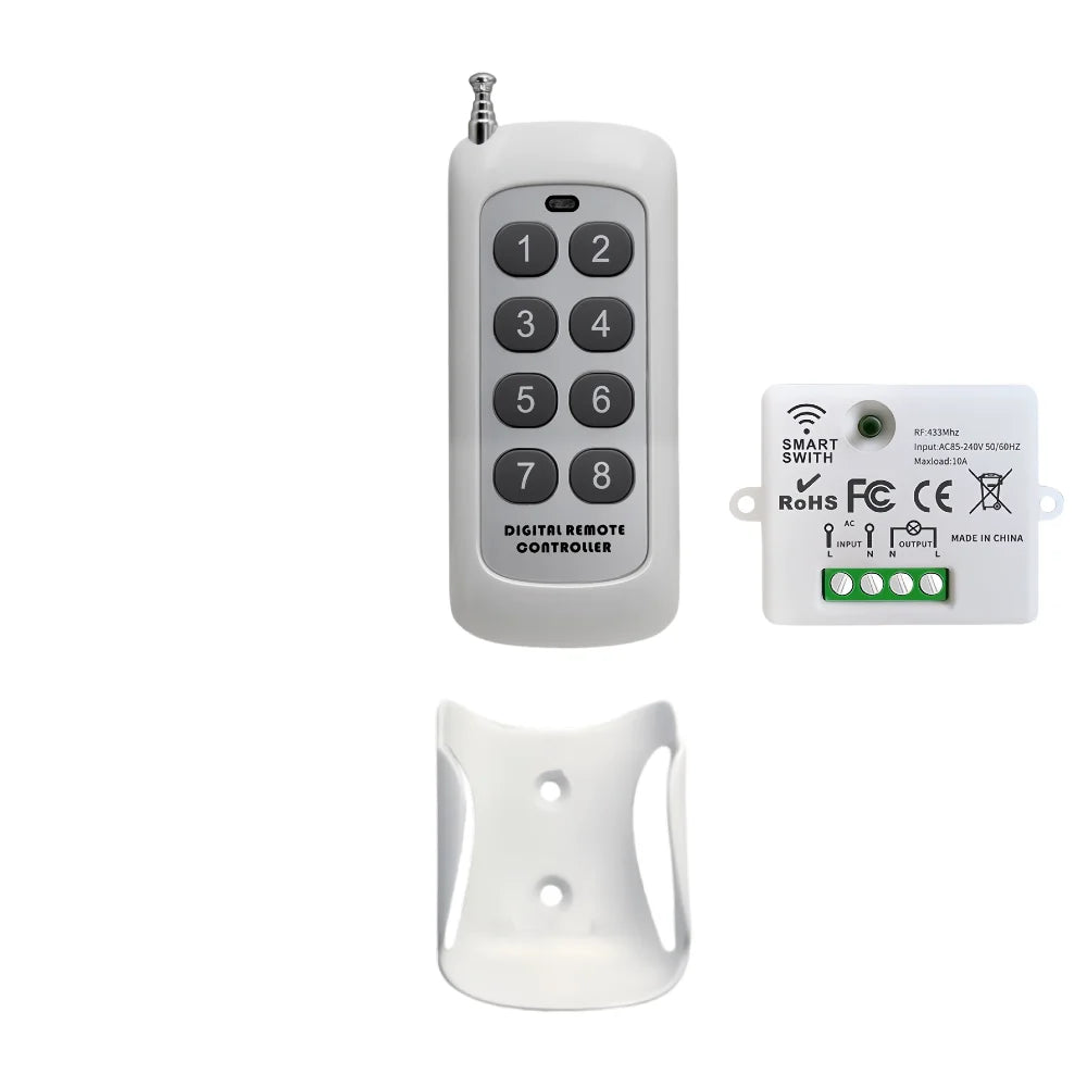 Mini Wireless Smart Light Switch with Remote Control 1000M Distance 433 Mhz RF Relay Receiver 220V Switch for Home Led L