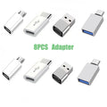 8 Pack USB C Female Adapter Set USB A to USB C Micro USB to Type C Converter for Car Charger Laptop Phone