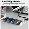 USB Type C Flat Charger Charging Cable C Kick Cable Stand With Invisible Support Foldable Phone Holder 240W Charge Wire 