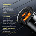 Baseus 30W Car Fast Charger Quick Charge 4.0 3.0 USB Type-C Fast Charging Car Phone Charger For Huawei Xiaomi iPhone 15 