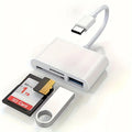 USB C To SD/TF Memory Card Reader, 3-in-1 USB C Card Read Compatible With iPhone 15 Pro iPad Mac MacBook Laptop Android,