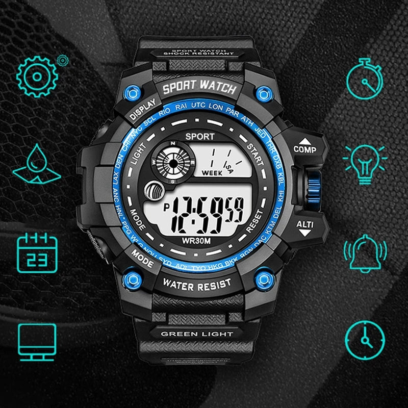 Digital Children's Watches Sport Wrist Watch Women Men Unisex Electronic Clock Fashion Wristwatch Boys Girls Gifts Montr
