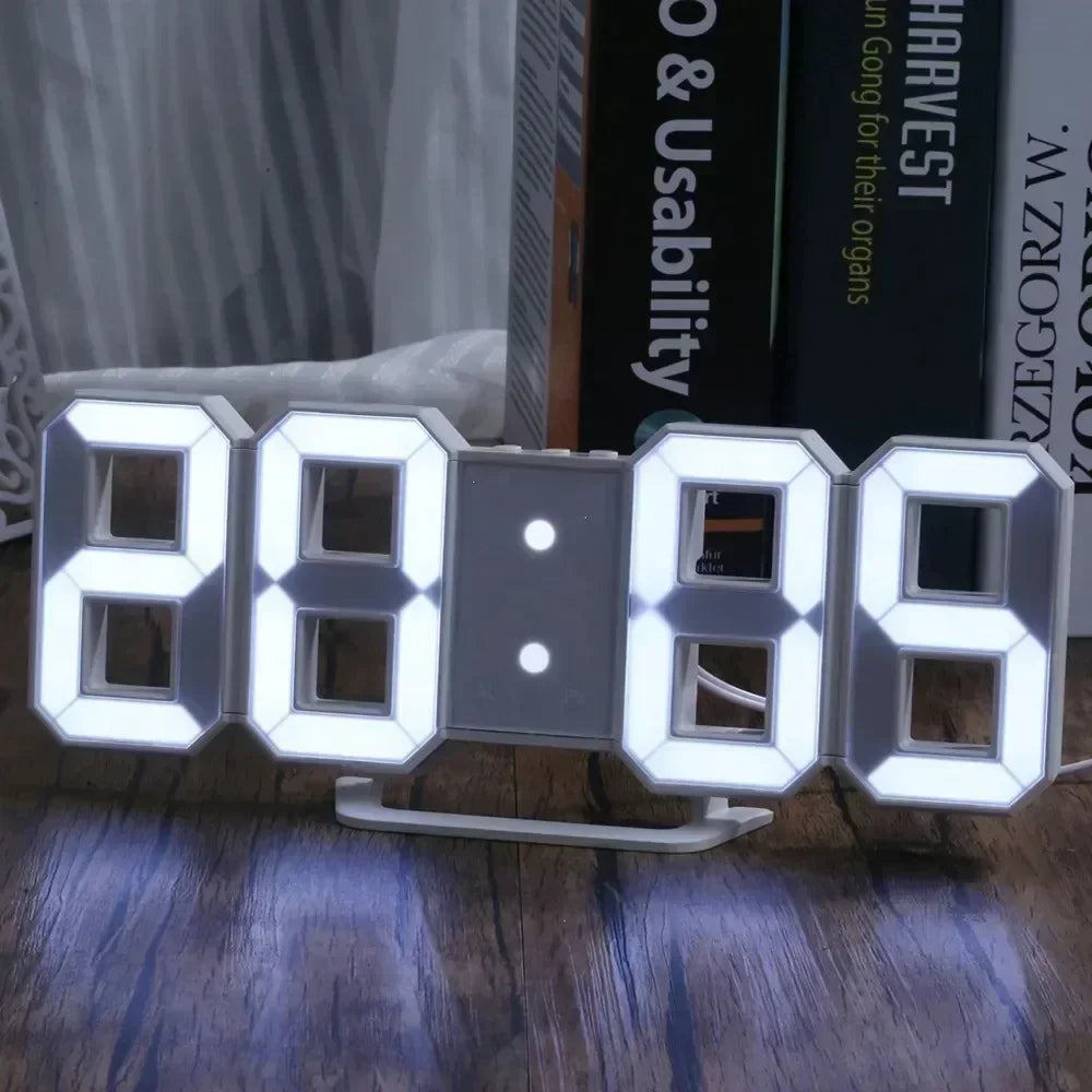 Purchase Products Clock 3D LED Digital Alarm Clock Wall Clock Time/date/temperature For Home/kitchen/office Clocks Decor
